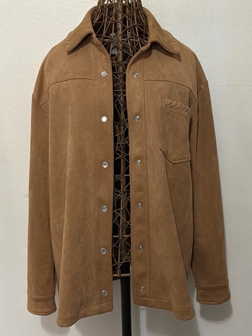 Women’s Suede Button-Front Jacket - Brown. NWOT